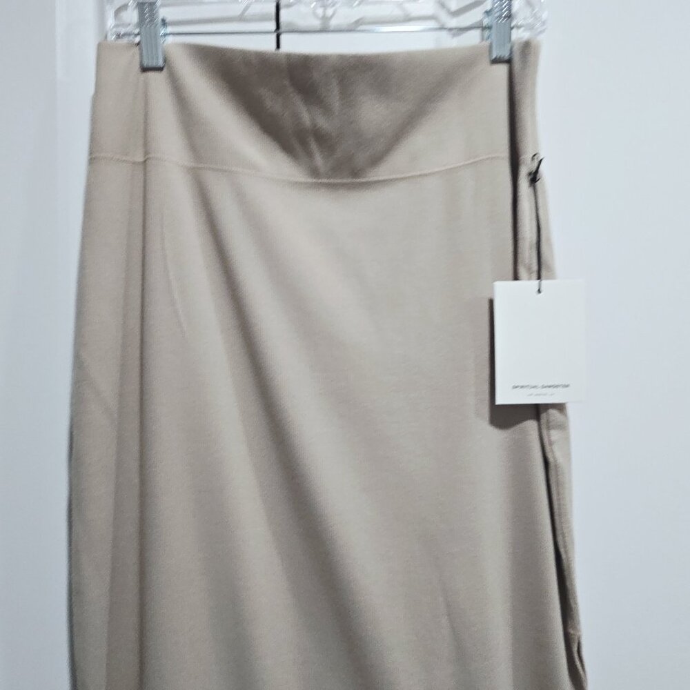 New Spiritual Gangster - L Raquel‎ Rib Maxi Slit Skirt Tan/Palo Santo $128 - Picture 6 of 6